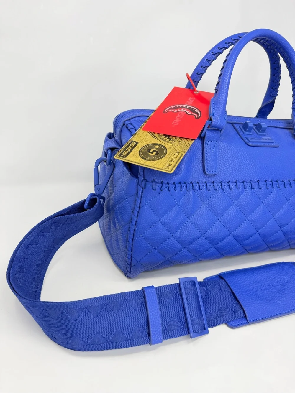 Sprayground Limited Edition Blue Quilted Mini Duffle Bag Crossbody NWT